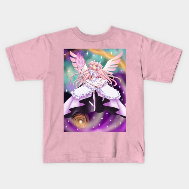 Goddess Madoka Kids T-Shirt by WhiteMageofTermina